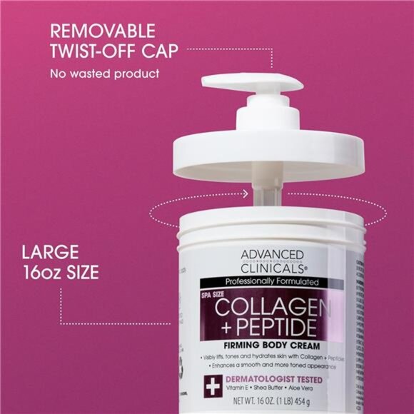 Advanced Clinicals Collagen Peptides Body Lotion & Face Moisturizer | Peptide - Picture 2 of 7